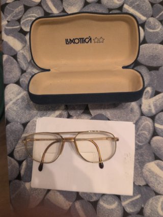 Occhiali Luxottica Vintage Montatura Oro e Marrone