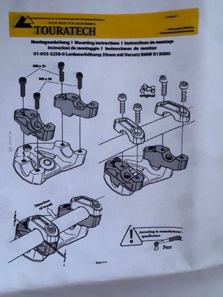 Elevador Manillar Touratech BMW R1300GS/GSA
