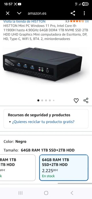 Mini PC 64GB RAM 3TB, Hystou i9 11900H