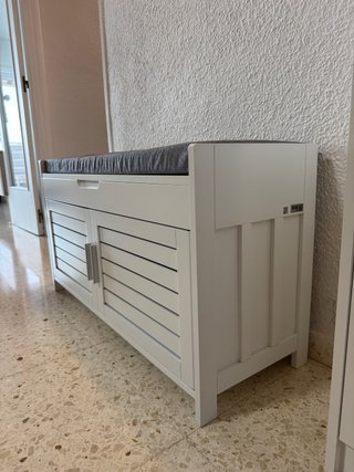 Banco zapatero SoBuy con asiento gris