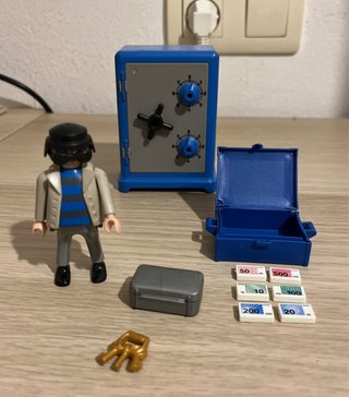 Playmobil Ladrón con Caja Fuerte y Dinero 3161