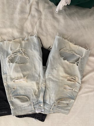 Lote 2 Pantalones Cortos Vaqueros Desgastados