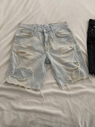 Lote 2 Pantalones Cortos Vaqueros Desgastados