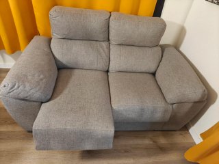 Sofá 2 plazas extensible / deslizante (Gris)