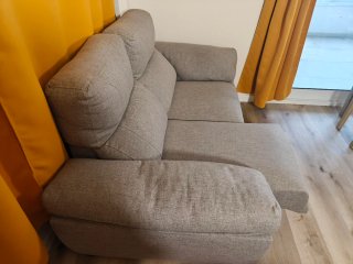Sofá 2 plazas extensible / deslizante (Gris)