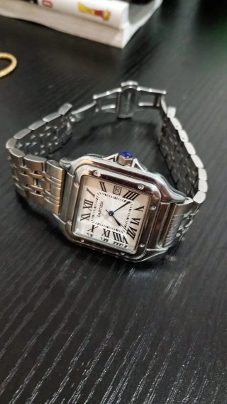 Reloj Cartier Panthère Plata y Blanco. Negociable