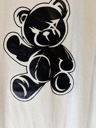 Camiseta Blanca Oso Negro Talla M