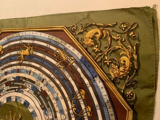 Foulard Hermes Astrologie Oro e Verde