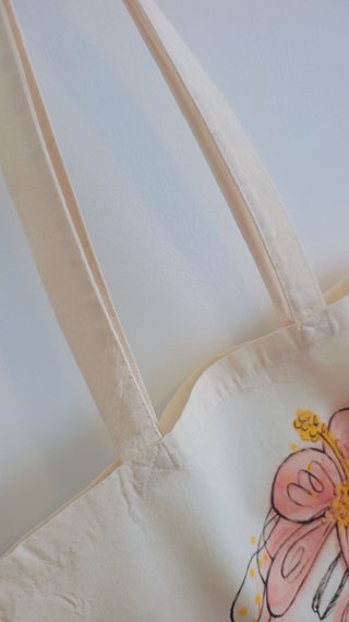 Bolso Tote Pintado a Mano Corazón Arcoíris