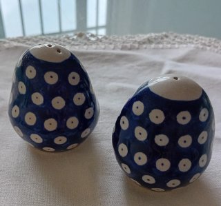 Set Sale e Pepe Ceramica Blu Pois