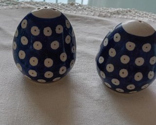 Set Sale e Pepe Ceramica Blu Pois