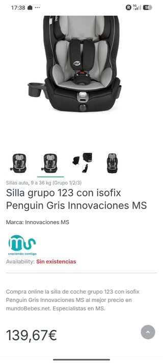 Silla coche Penguin 9-36 kg Isofix