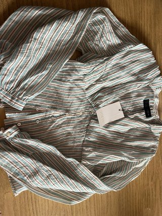 Blusa Zara rayas verde y blanco