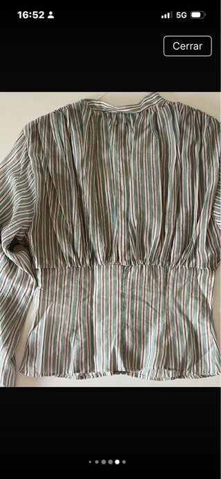 Blusa Zara rayas verde y blanco
