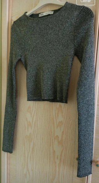 Jersey Zara Manga Larga Gris