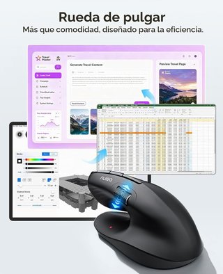 Ratón vertical ergonómico con Bluetooth y 6 DPI