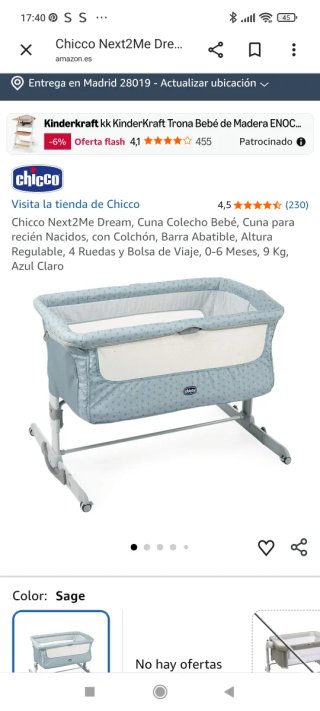 Minicuna colecho Chicco Next2Me Dream Gris