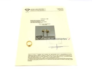 sortija oro 18k con piedra con diamante