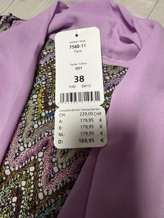 Chaqueta SOMMER MANN Lujo Zigzag Morado Talla M