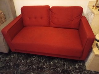 Sofá 2 plazas rojo