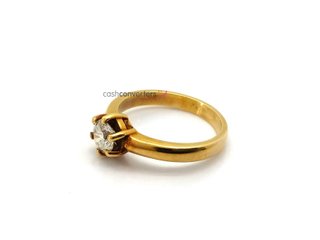 sortija oro 18k con piedra con diamante