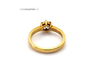 sortija oro 18k con piedra con diamante