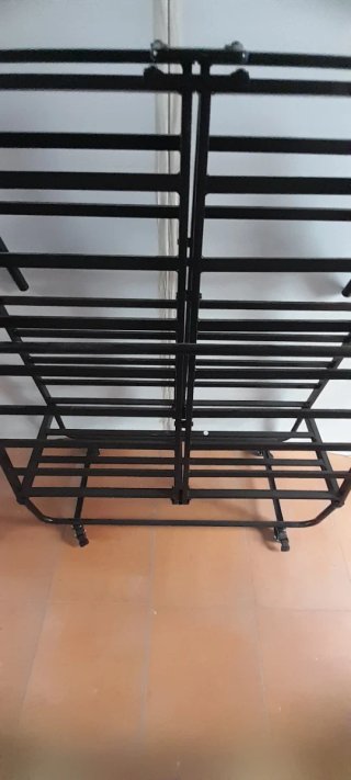 Somier Cama Plegable Metal Negra