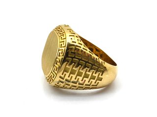 sello oro 18k con piedra con circonita
