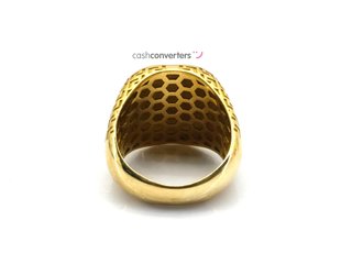 sello oro 18k con piedra con circonita