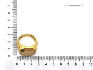 sello oro 18k con piedra con circonita