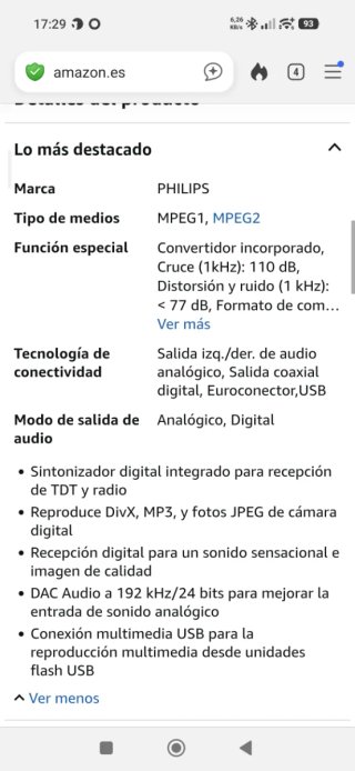 Reproductor DVD y CD audio Philips
