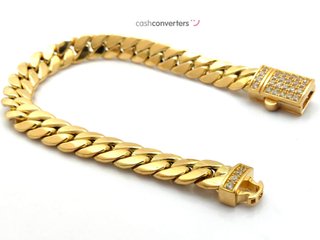 pulsera oro 18k con piedra con circonita