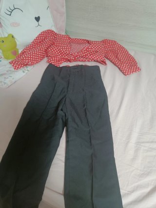 Traje Sevillana Niña Rojo y Negro