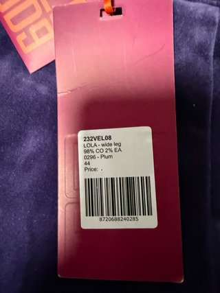 Pantalón ancho terciopelo morado T.XXL