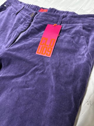 Pantalón ancho terciopelo morado T.XXL