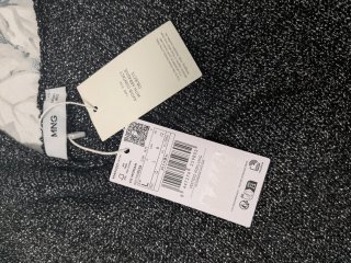 Vestido Mango Negro Plateado Talla L Nuevo