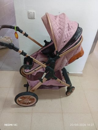 Carro de bebé rosa 3 en 1