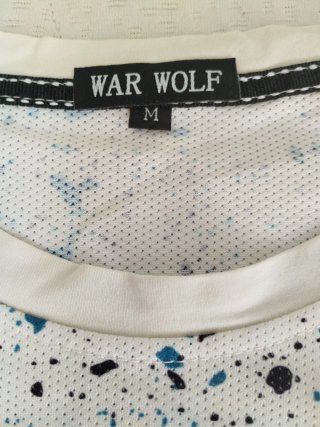Camiseta War Wolf Degradado Azul y Blanco