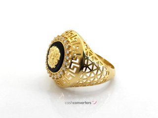 sello oro 18k con piedra con circonita