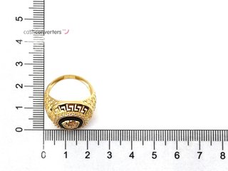 sello oro 18k con piedra con circonita