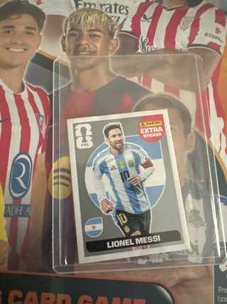 Carta Messi Extra Sticker Plateado Mundial