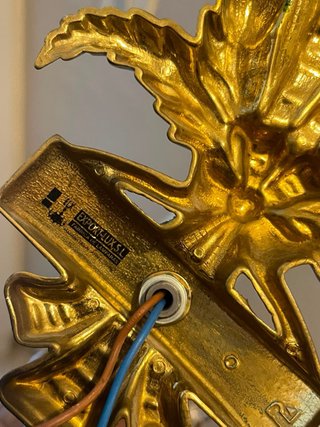 Pareja Apliques Bronce Antiguos Cristal
