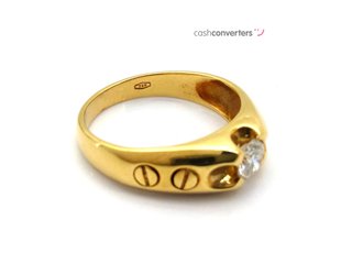 anillo oro 18k con piedra con diamante t. 25 (20,7 mm)