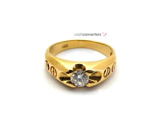 anillo oro 18k con piedra con diamante t. 25 (20,7 mm)