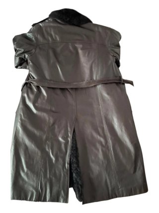 Abrigo largo de piel para hombre
