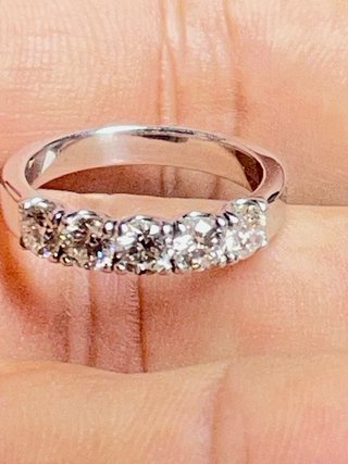 Anillo Cinquillo de Brillantes y Oro Blanco