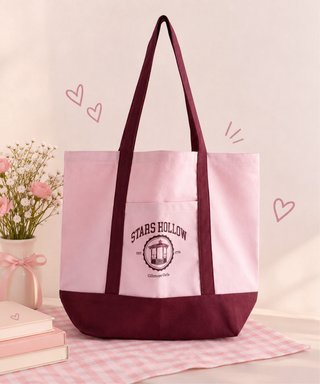 Bolsa Tote Gilmore Girls Rosa y Borgoña