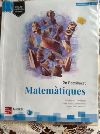 Libro Matemàtiques 2n Batx Vicens Vices para PAU