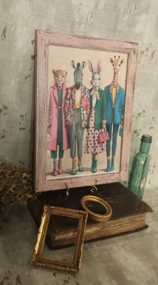 Cuadro Decorativo Animales Estilo Vintage