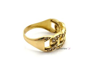 sortija oro 18k con piedra con circonita